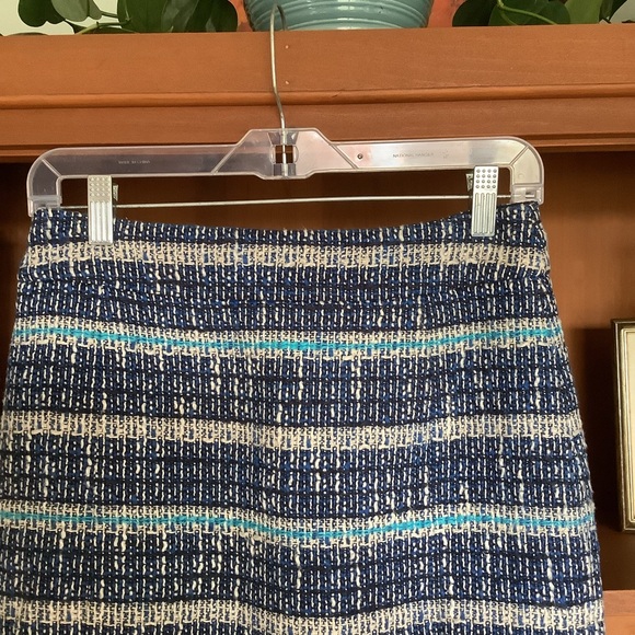TORY BURCH Darren Tweed Above Knee Pencil Skirt in Normandy Blue Size 2 - Picture 2 of 10